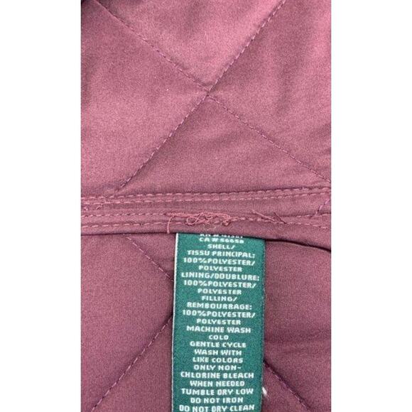 Lauren Ralph Lauren Quilted Vest Small Wine Burgundy Equestrian Core $148 - Picture 4 of 7